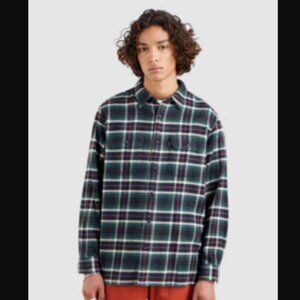 Levi's Jackson Work Shirt Green Plaid Flannel Button-Down